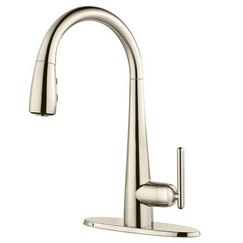 Pfister Brushed Gold Single Handle Pull Down Kitchen Faucet 