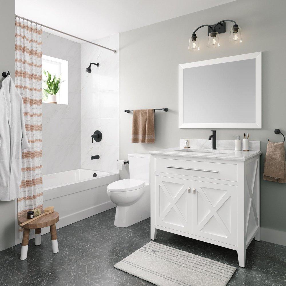 PROFLO&reg; Matte Black 24 in. Towel Bar 