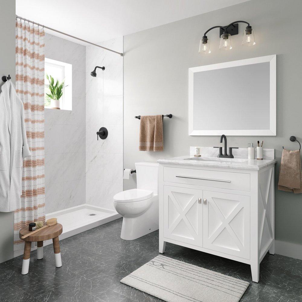 PROFLO&reg; Matte Black 24 in. Towel Bar 