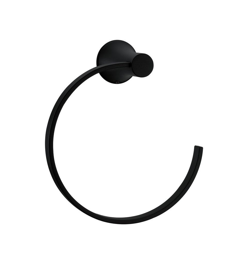 PROFLO&reg; Matte Black Towel Ring 