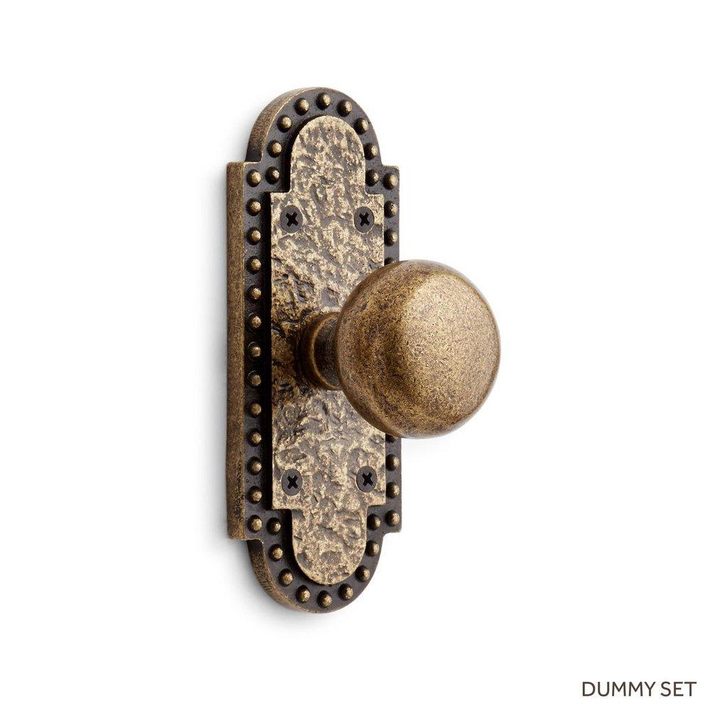 Signature Hardware Satin Brass 6-5/8 in. Brass Passage Door Set Knob 2-3/8 in. Backset 