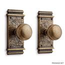 Signature Hardware Satin Brass 5-7/8 in. Brass Privacy Door Set Knob 2-3/8 in. Backset 