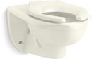 Elongated Wall Mount Toilet Bowl with Top Spud in Biscuit