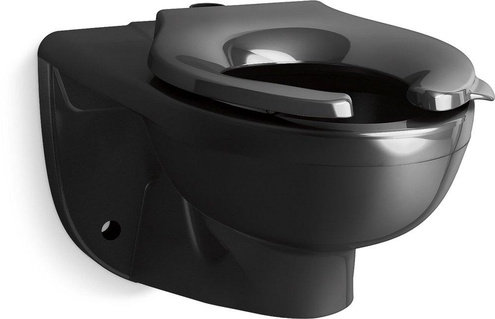 KOHLER Black Black&trade; 1.28 gpf Elongated Wall Mount Two Piece Toilet Bowl 
