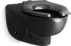 Elongated Wall Mount Toilet Bowl with Top Spud in Black Black™
