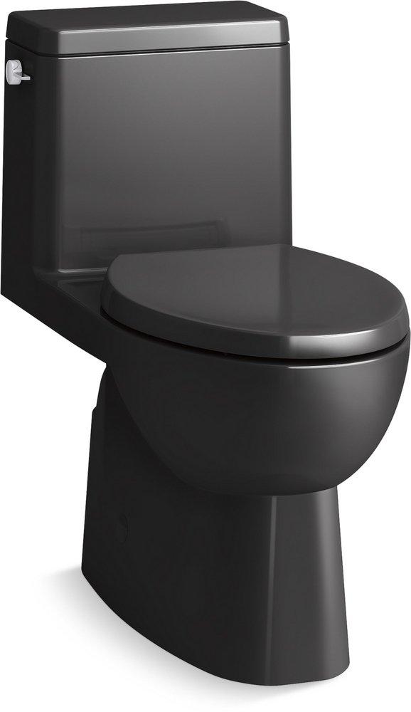 KOHLER Black 1.28 gpf Elongated Floor Mount One Piece Toilet 
