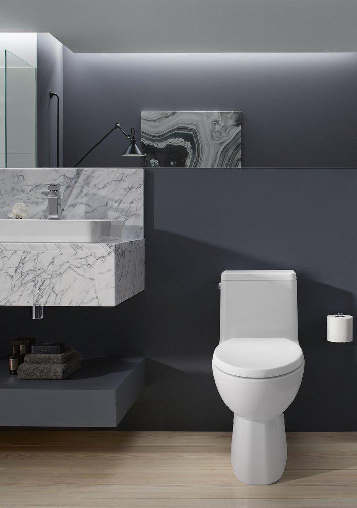 KOHLER White 1.28 gpf Elongated Floor Mount One Piece Toilet 