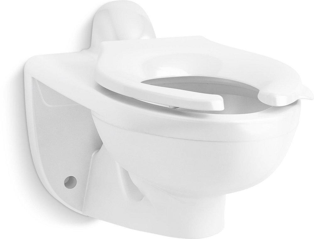 KOHLER White 1.28 gpf Elongated Wall Mount Two Piece Toilet Bowl 