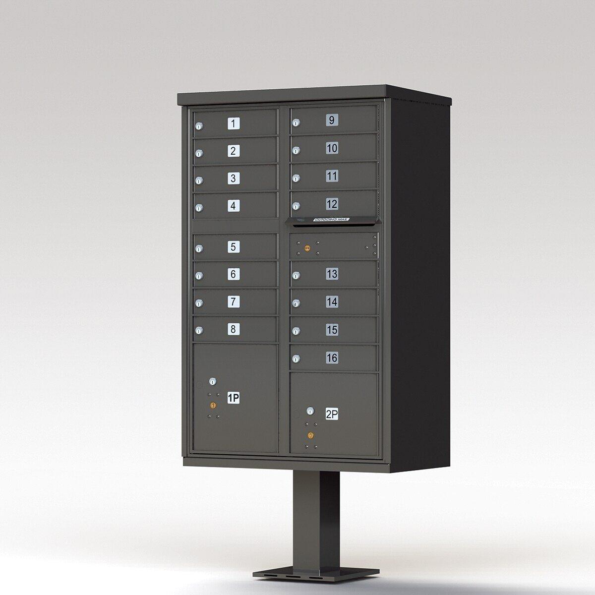 Florence Dark Bronze 62 in. Aluminum Cluster Box unit Mailbox 