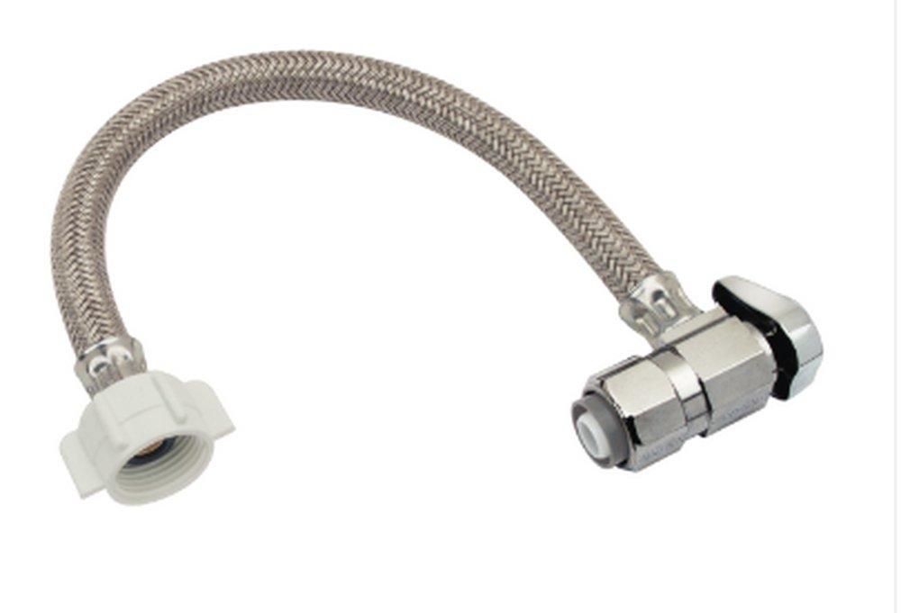 BrassCraft Chrome Push-to-Connect x Ballcock Quarter Turn Angle Supply Stop Valve in Chrome 