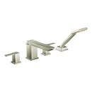 Two Handle Roman Tub Faucet with Handshower in Brushed Nickel (Trim Only)