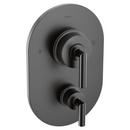 Two Handle Pressure Balancing Valve Trim in Matte Black