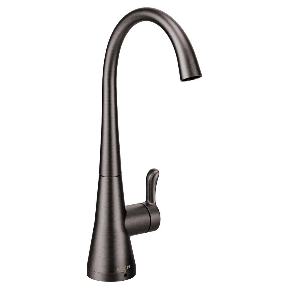 Moen Black Stainless 1.5 gpm 1 Hole Deck Mount Beverage Faucet with Single Lever Handle 