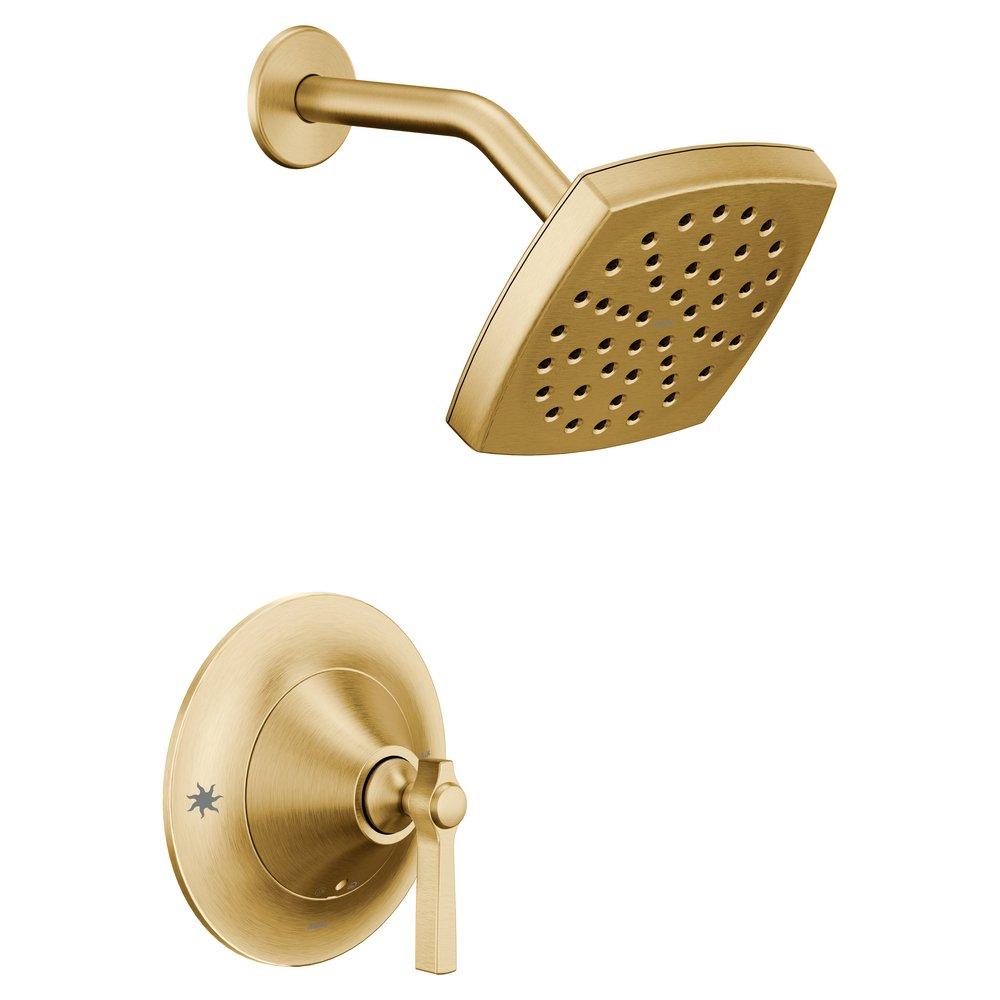 Moen Brushed Gold Single Handle Single Function Shower Faucet (Trim Only) 