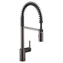 Single Handle Pull Down Kitchen Faucet in Black Stainless