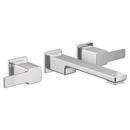 Two Handle Wall Mount Widespread Bathroom Sink Faucet in Chrome