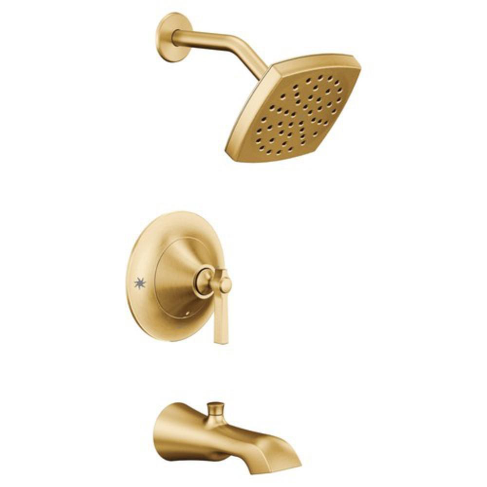 Moen Brushed Gold Single Handle Single Bathtub & Shower Faucet Trim Only 