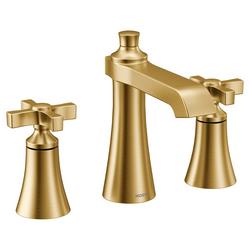 Two Handle Widespread Bathroom Sink Faucet in Brushed Gold