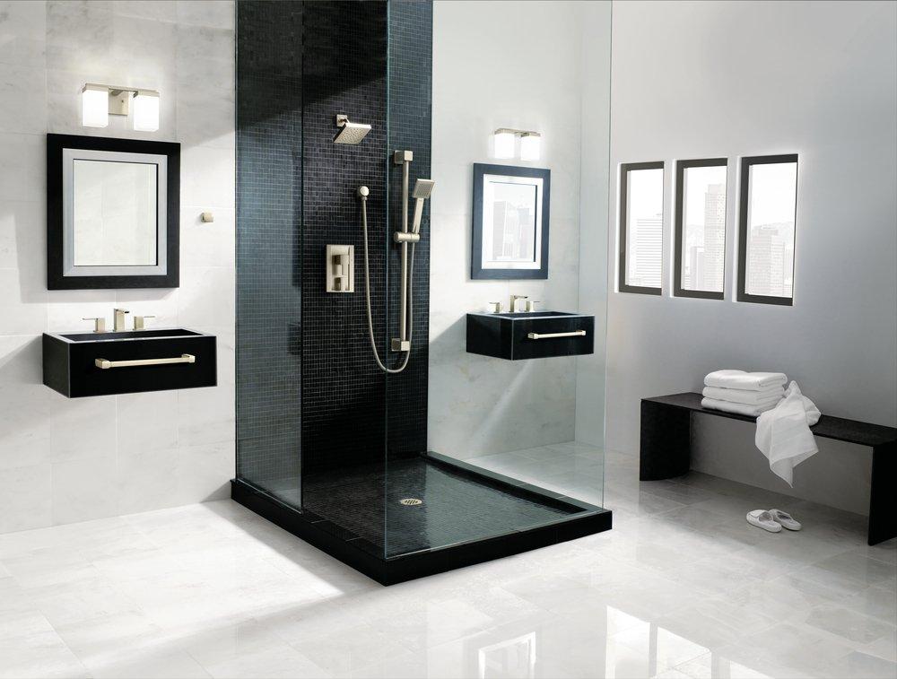 Moen Brushed Nickel Two Handle Bathtub & Shower Faucet (Trim Only) 