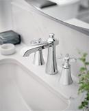 Moen Polished Chrome Two Handle Widespread Bathroom Sink Faucet Cross Handle 