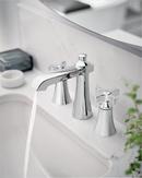 Moen Polished Chrome Two Handle Widespread Bathroom Sink Faucet Cross Handle 