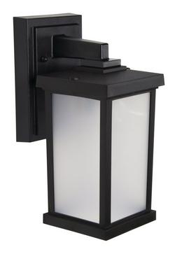 12" H x 5" W Traditional Outdoor Wall Sconce with Frosted Lens and LED Bulb in Black