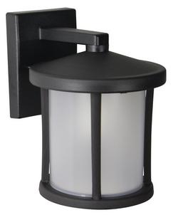 9.5W 1-Light LED Outdoor Wall Sconce with Frosted Lens, 4000K, Dimmable in Black