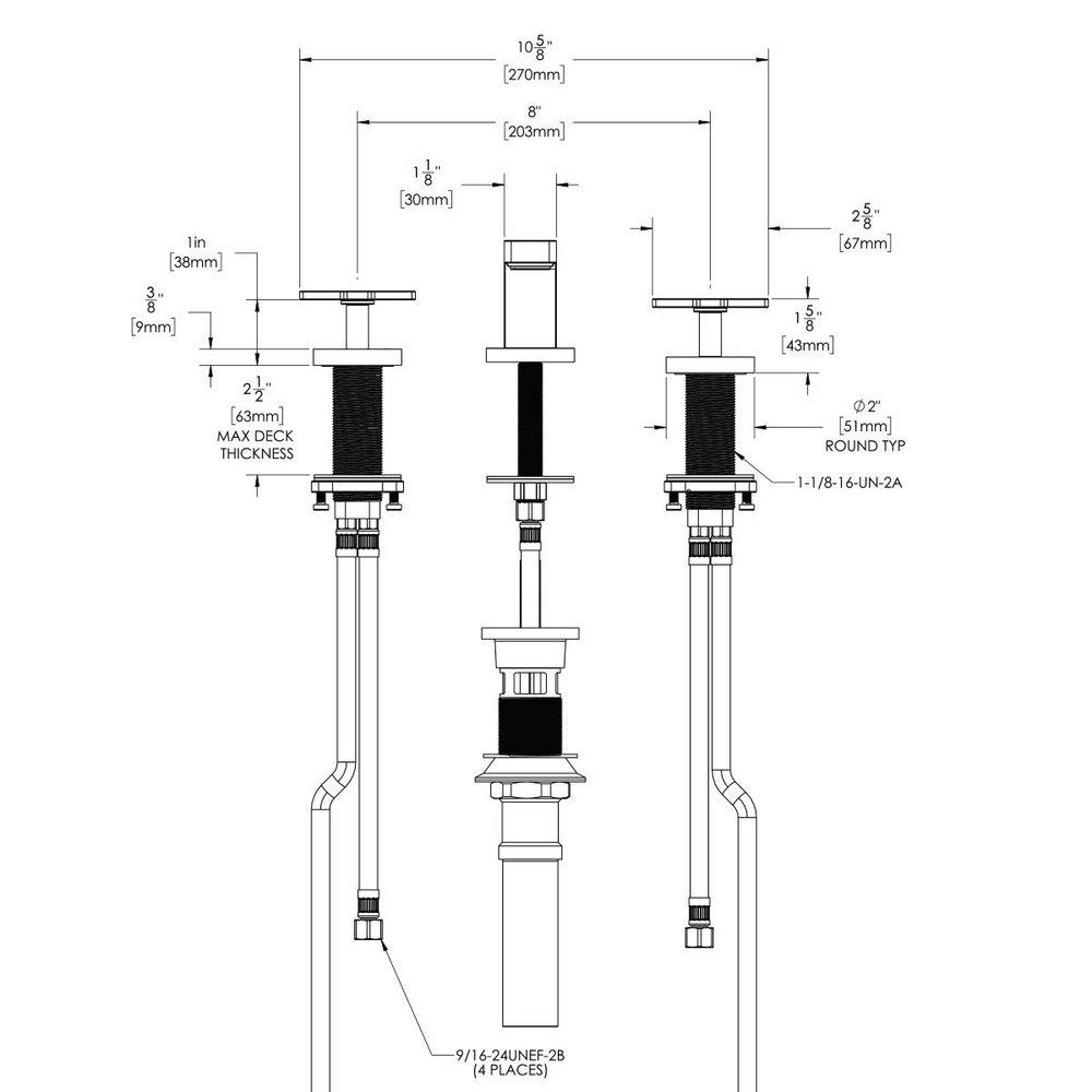 Speakman Polished Chrome Two Handle Widespread Bathroom Sink Faucet Cross Handle 