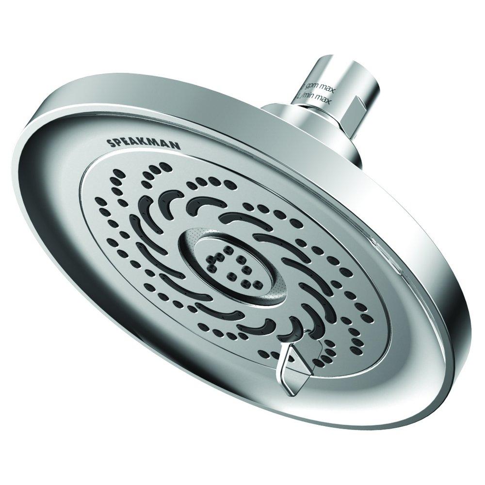 Speakman Polished Chrome Multi Massage,Satin Spray,Speakman Reaction,Rain and Pause Showerhead 