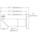 Speakman Matte Black 1/2 x 5-3/4 in. Slip Zinc Tub Spout 