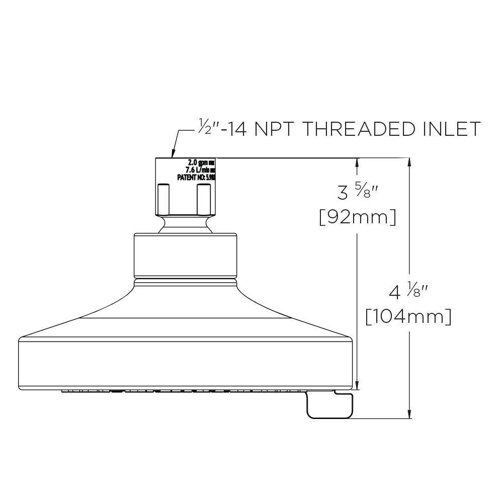 EXPOSED RAIN SHOWER LESS HEAD 
