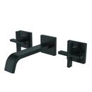 Speakman Matte Black Two Handle Wall Mount Bathroom Sink Faucet Cross Handle 