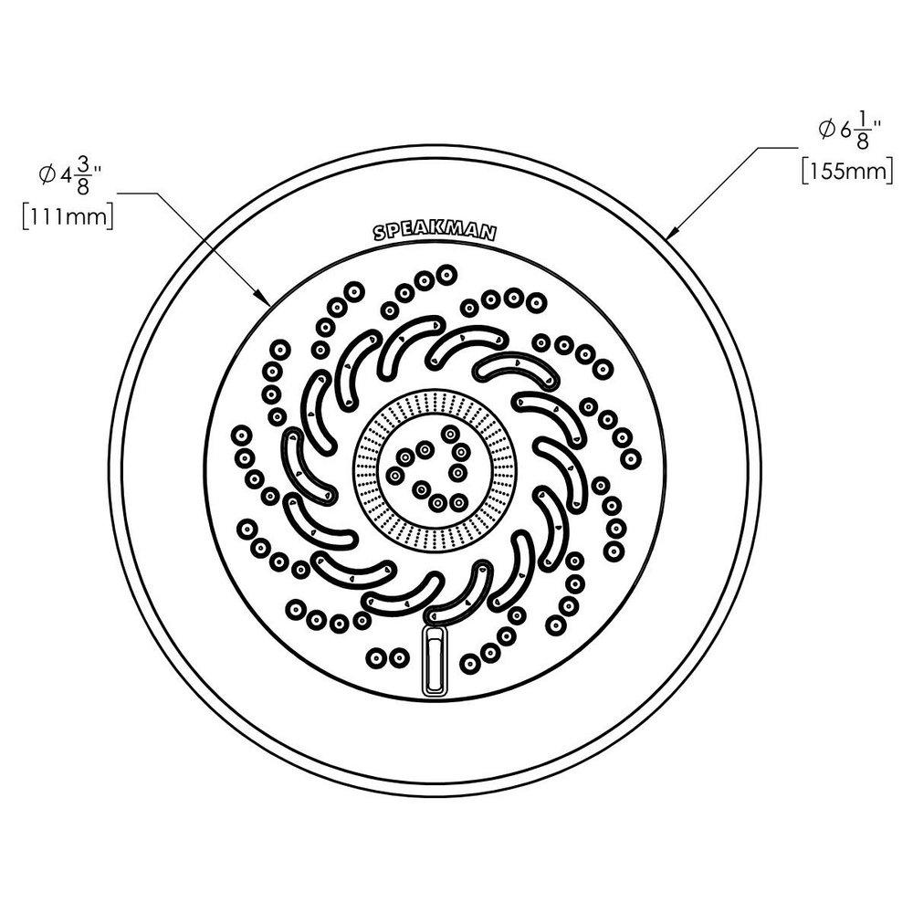 Speakman Brushed Nickel Multi Massage,Satin Spray,Speakman Reaction,Rain and Pause Showerhead 