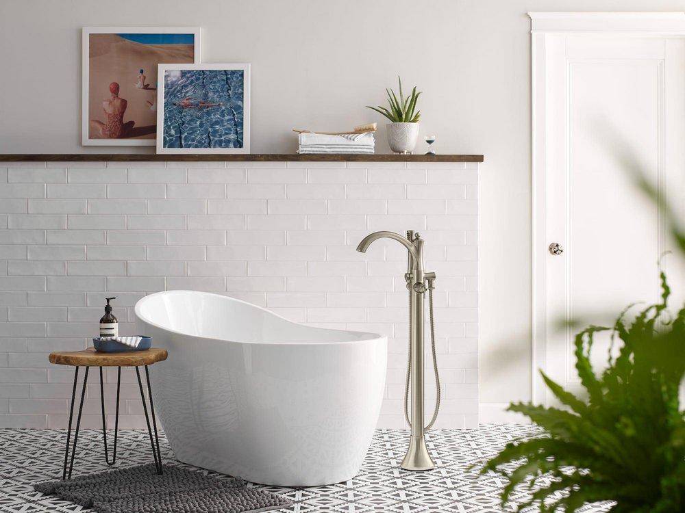 Moen Brushed Nickel Single Handle Lever Floor Mount Filler 