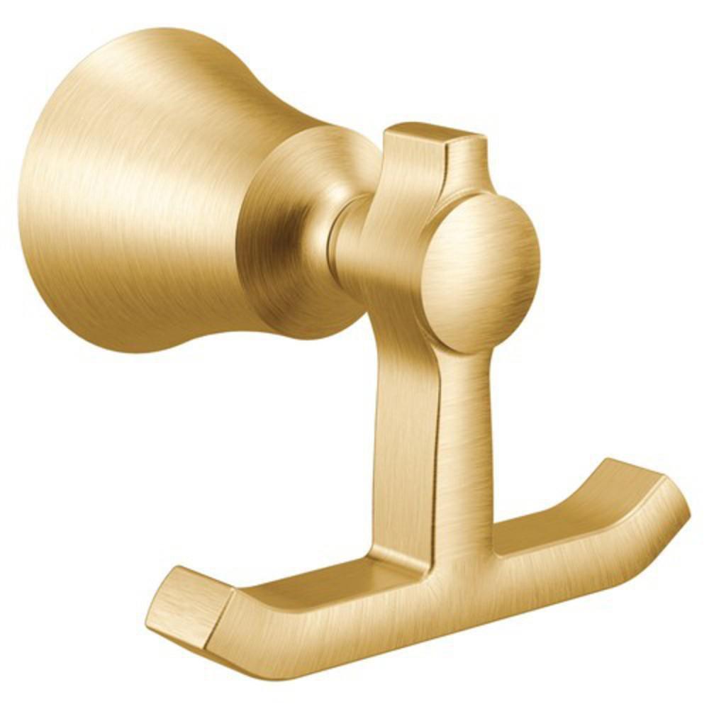Moen Brushed Gold 2-Hook Robe Hook 
