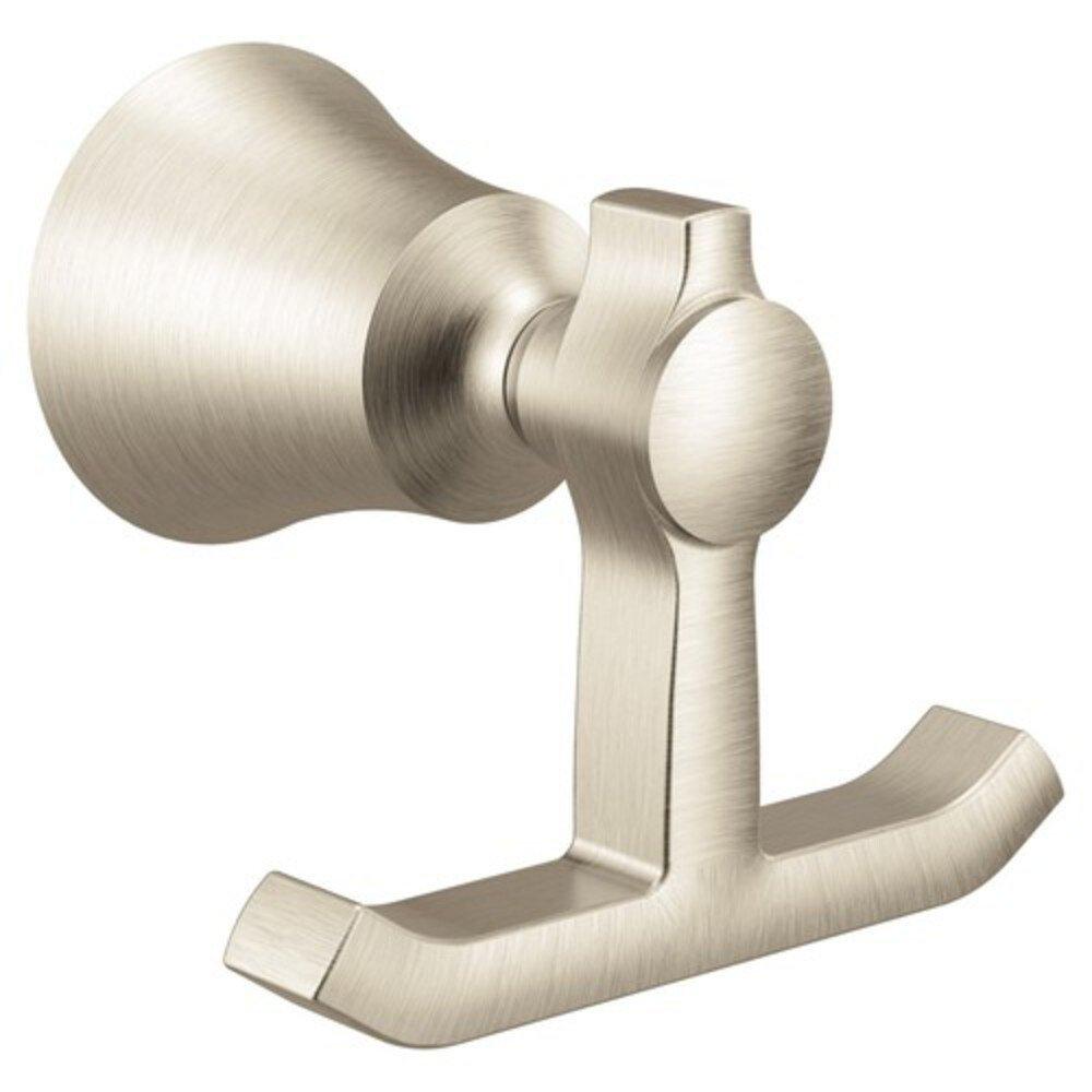 Moen Brushed Nickel 2-Hook Robe Hook 