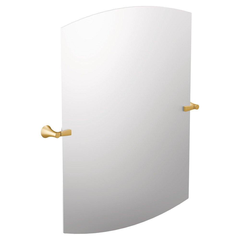 Moen Brushed Gold 37-3/4 x 30 x 3-3/16 in. Rectangular Flat Edge Tilting Mirror 