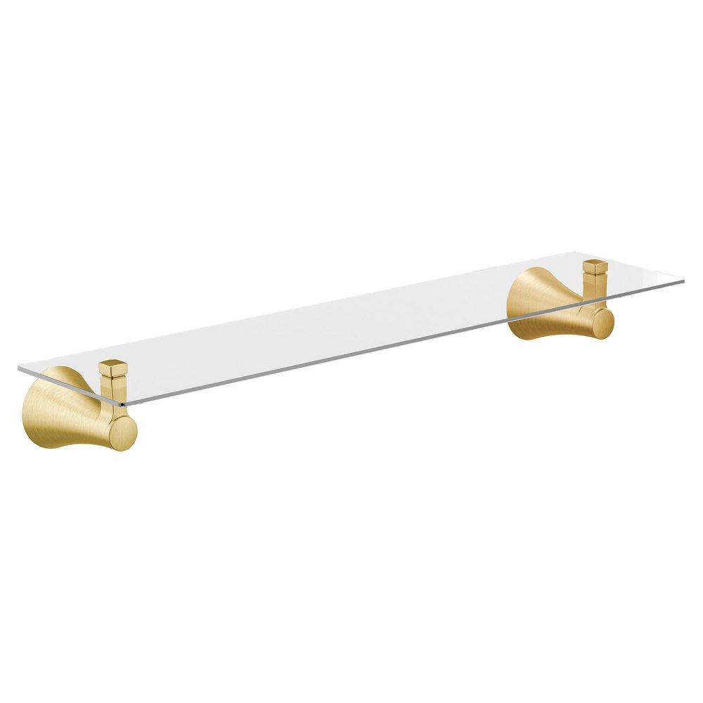 Moen Brushed Gold Glass Bathroom Shelf 