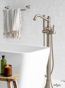 Moen Brushed Nickel Single Handle Floor Mount Tub Filler with Hand Shower (Trim Only) 