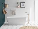 Moen Brushed Nickel Single Handle Floor Mount Tub Filler with Hand Shower (Trim Only) 