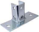 3-1/2 in. 2 Hole Electro-galvanized Steel Single Channel Flush Post Base