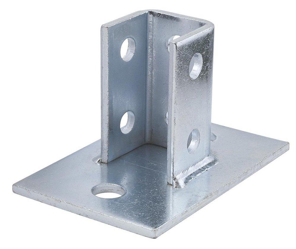FNW&reg; 2 Hole 316 Stainless Steel Square Single Channel Post Base 