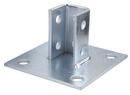 3-1/2 in. 4 Hole Yellow Zinc Dichromate Square Single Channel Post Base