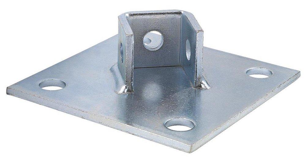 FNW&reg; 2 Hole Electro-galvanized Steel Single Channel Post Base 