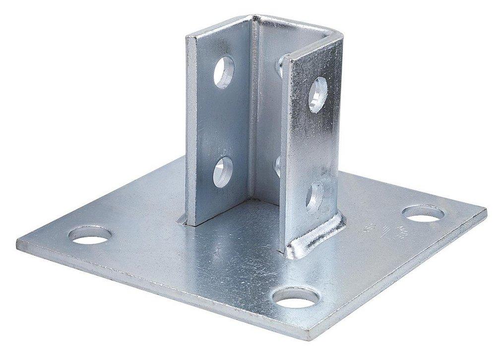 FNW&reg; 4 Hole Hot Dipped Galvanized Square Single Channel Post Base 