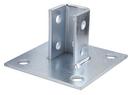FNW&reg; 4 Hole Hot Dipped Galvanized Square Single Channel Post Base 