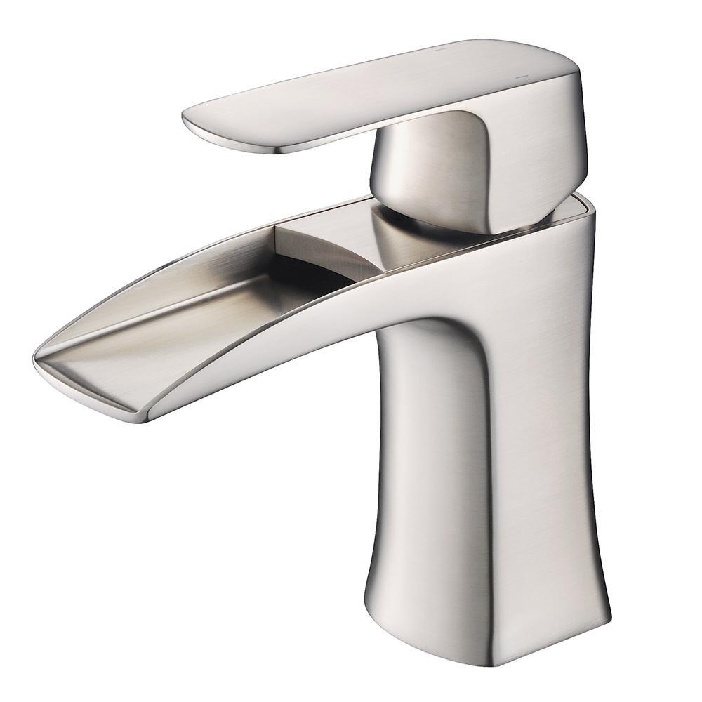 FORTORE SINGLE HOLE MOUNT BATHROOM VANITY FAUCET - BRUSHED NICKEL 