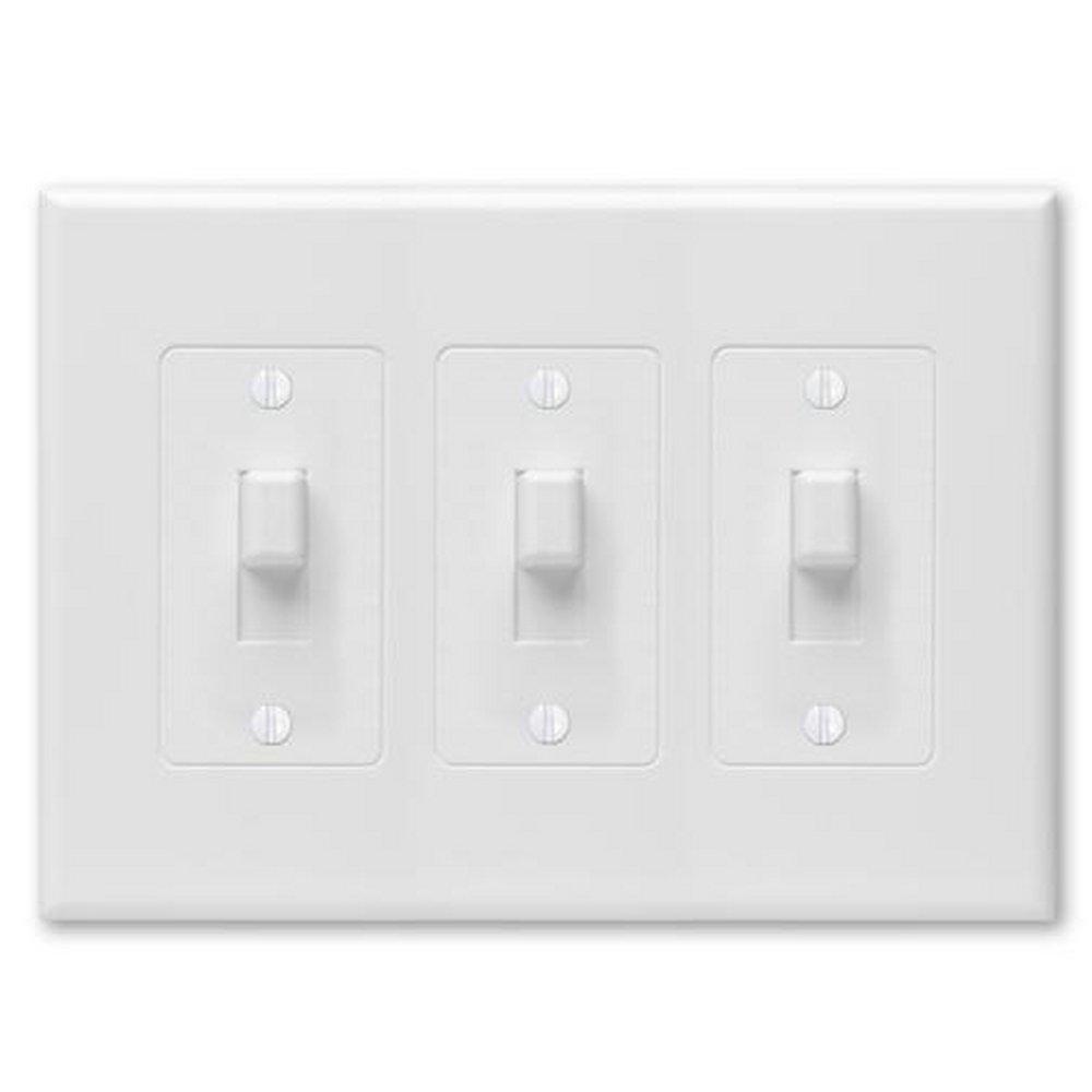 TayMac White 3-Gang Toggle Cover-up Wall Plate 