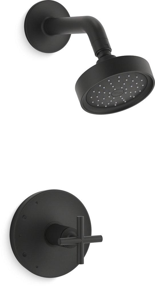 KOHLER Matte Black Single Handle Single Function Shower Faucet Trim 