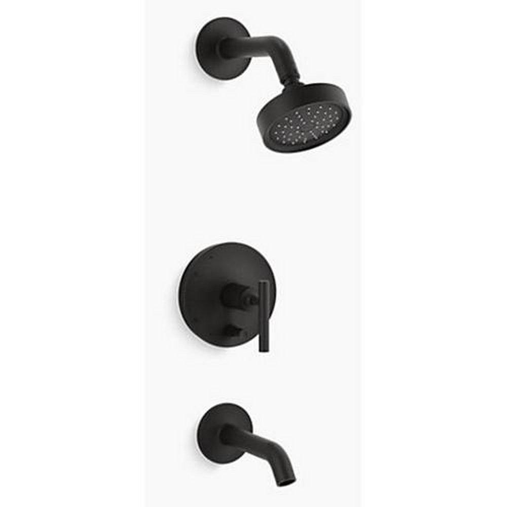 KOHLER Matte Black Single Handle Single Function Bathtub & Shower Faucet (Trim Only) 